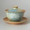 Handmade Kiln Transmutation Ceramic Pine Needle Pattern Gaiwan