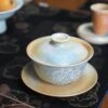 Handmade Kiln Transmutation Ceramic Pine Needle Pattern Gaiwan