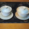 Handmade Kiln Transmutation Ceramic Pine Needle Pattern Gaiwan