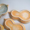 Handmade Kiln Transmutation Ceramic Pine Needle Pattern Kung Fu Tea Boat