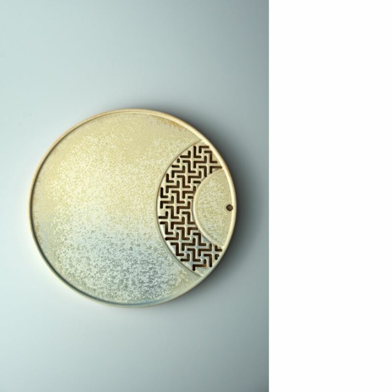 Handmade Kiln Transmutation Ceramic Pine Needle Pattern Kung Fu Tea Tray
