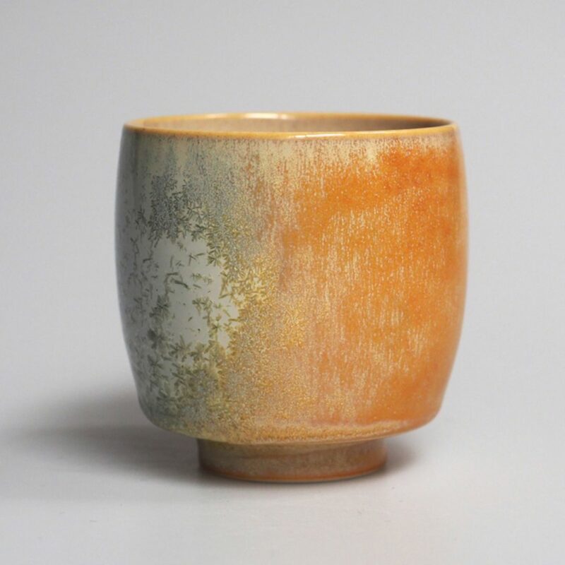 Handmade Kiln Transmutation Ceramic Pine Needle Pattern Kung Fu Tea Cup