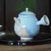 Handmade Kiln Transmutation Ceramic Pine Needle Pattern Kung Fu Teapot