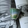 Kiln Transmutation Ceramic Gradient Green Tea Cup