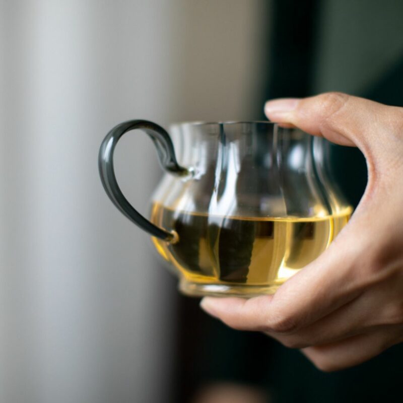 Simple Chic Glass Handle Glass Apple Shape Fair Cup Gong Dao Bei