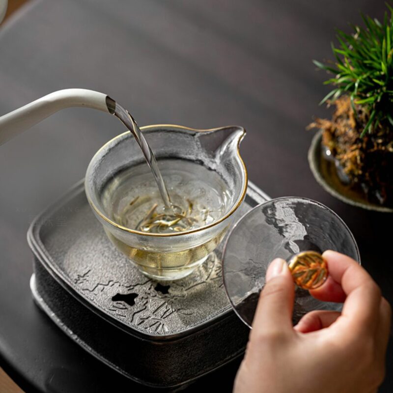 Simple Chic Thickened Frosted Glass Grab Pot Gaiwan