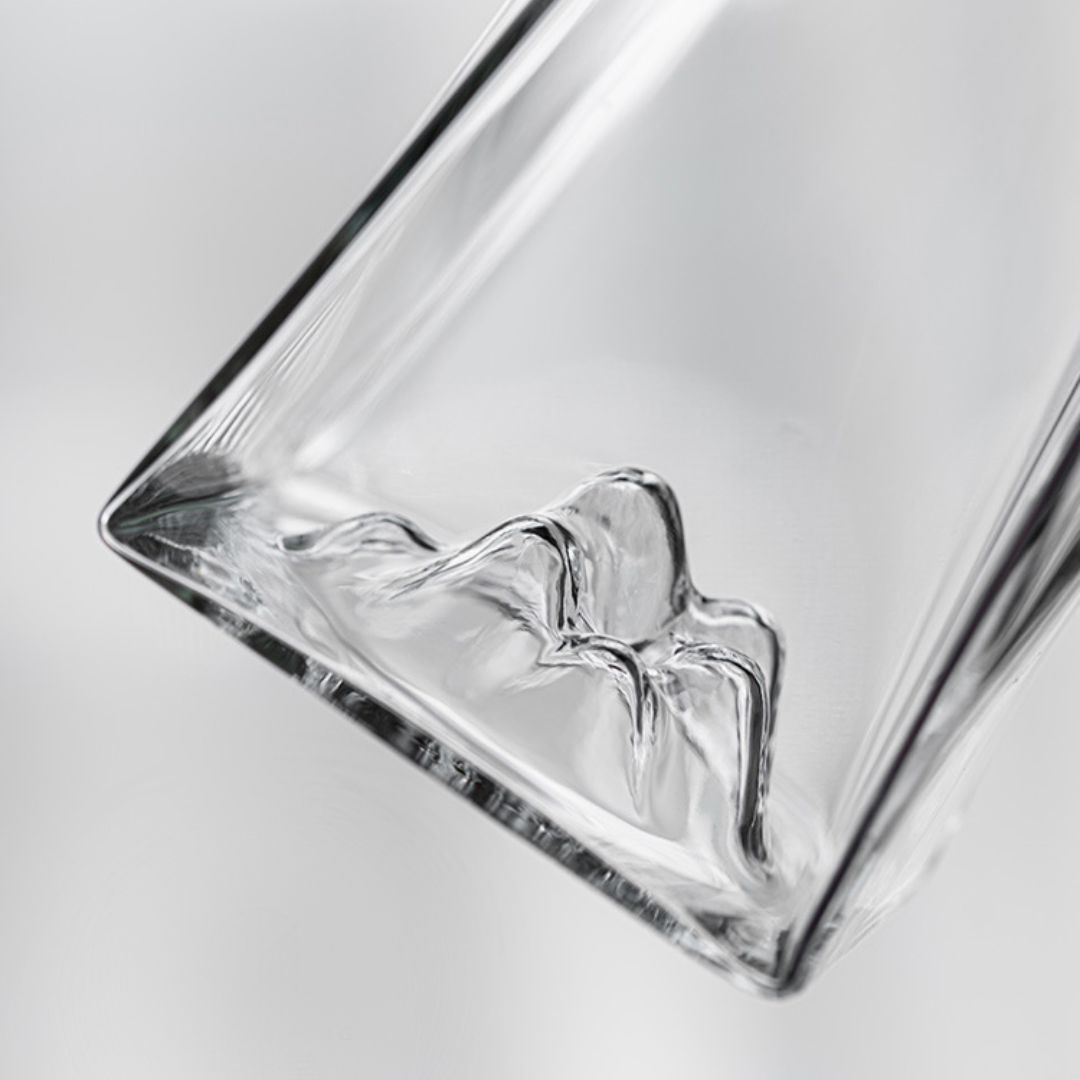 Wood Handle Thickened Glass Mountain Fair Cup Gong Dao Bei