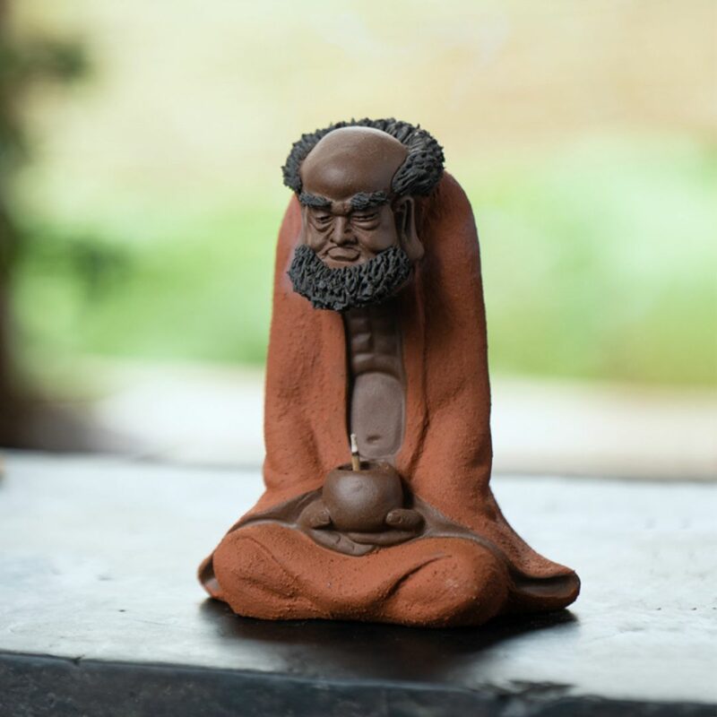 Zen Style Zisha Yixing Clay Dharma Sculpture Tea Pet