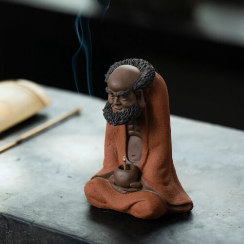 Zen Style Zisha Yixing Clay Dharma Sculpture Tea Pet