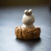 Handmade Zisha Yixing Clay Smiling Rabbit Sitting On The Ground Tea Pet