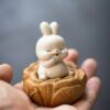 Handmade Zisha Yixing Clay Smiling Rabbit Sitting On The Ground Tea Pet