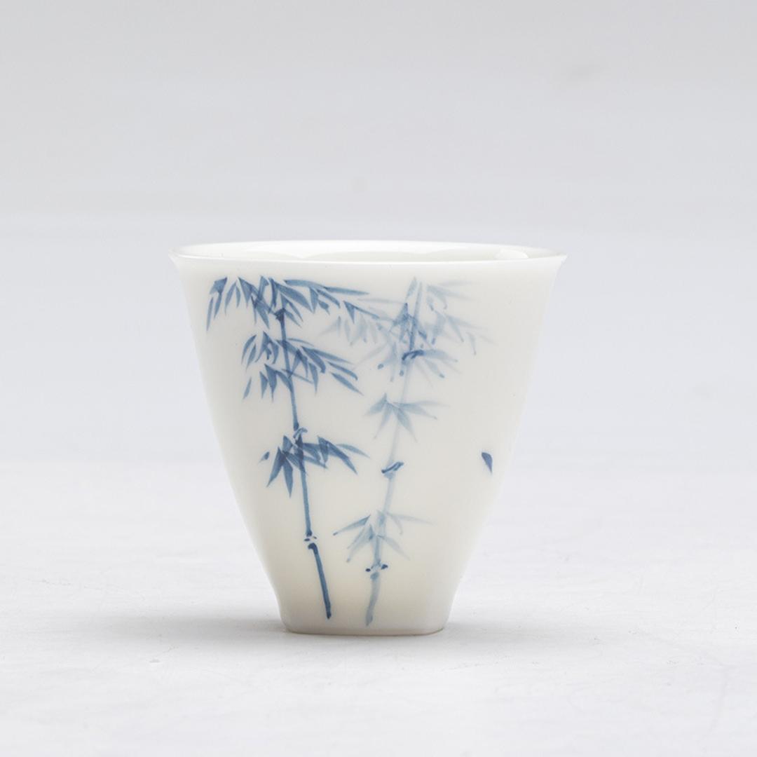 Hand painted Ceramic Qinghua Bamboo Tea Cup - China Tea Spirit