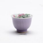 Hand painted Ceramic Hibiscus Violet Magnolia Gaiwan