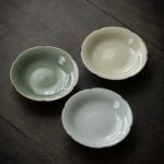 Simple Chic Ceramic Flower Petal Shaped Kung Fu Tea Boat