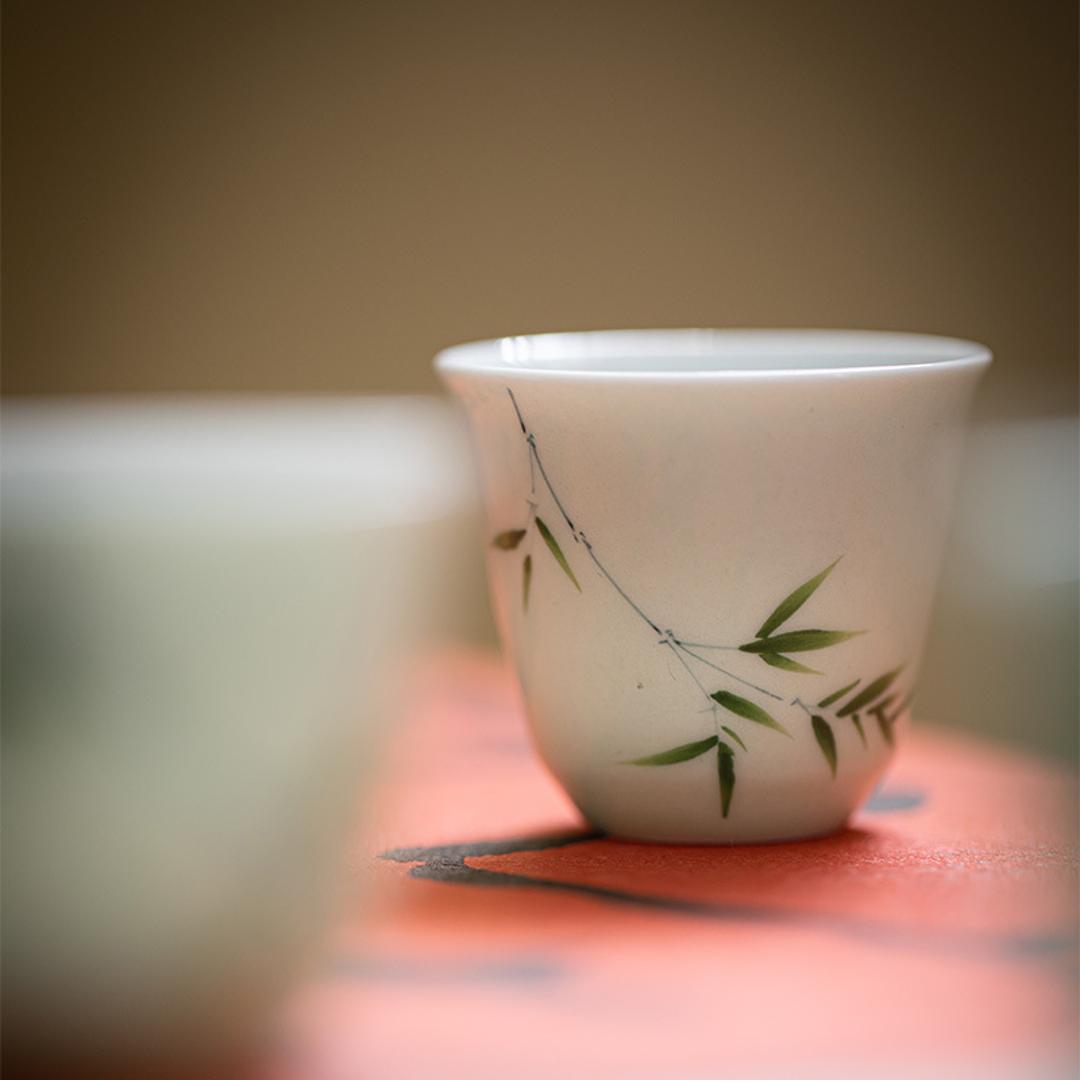 Hand painted Ceramic Ging Wind Bamboo Shadow Tea Cup