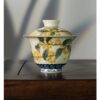 Handmade Qinghua Wucai Ceramic A Garden of Osmanthus 100ml Gaiwan
