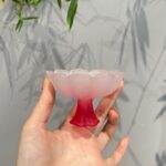 Aesthetic Glass For Her Pink White High Foot Tea Cup