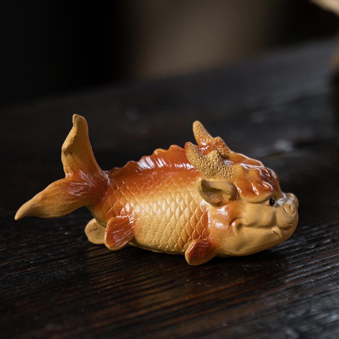 Creative Zisha Yixing Clay Dragon Carp Tea Pet - China Tea Spirit