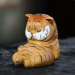 Creative Hand painted Zisha Yixing Clay Lazy Resting Tiger Tea Pet