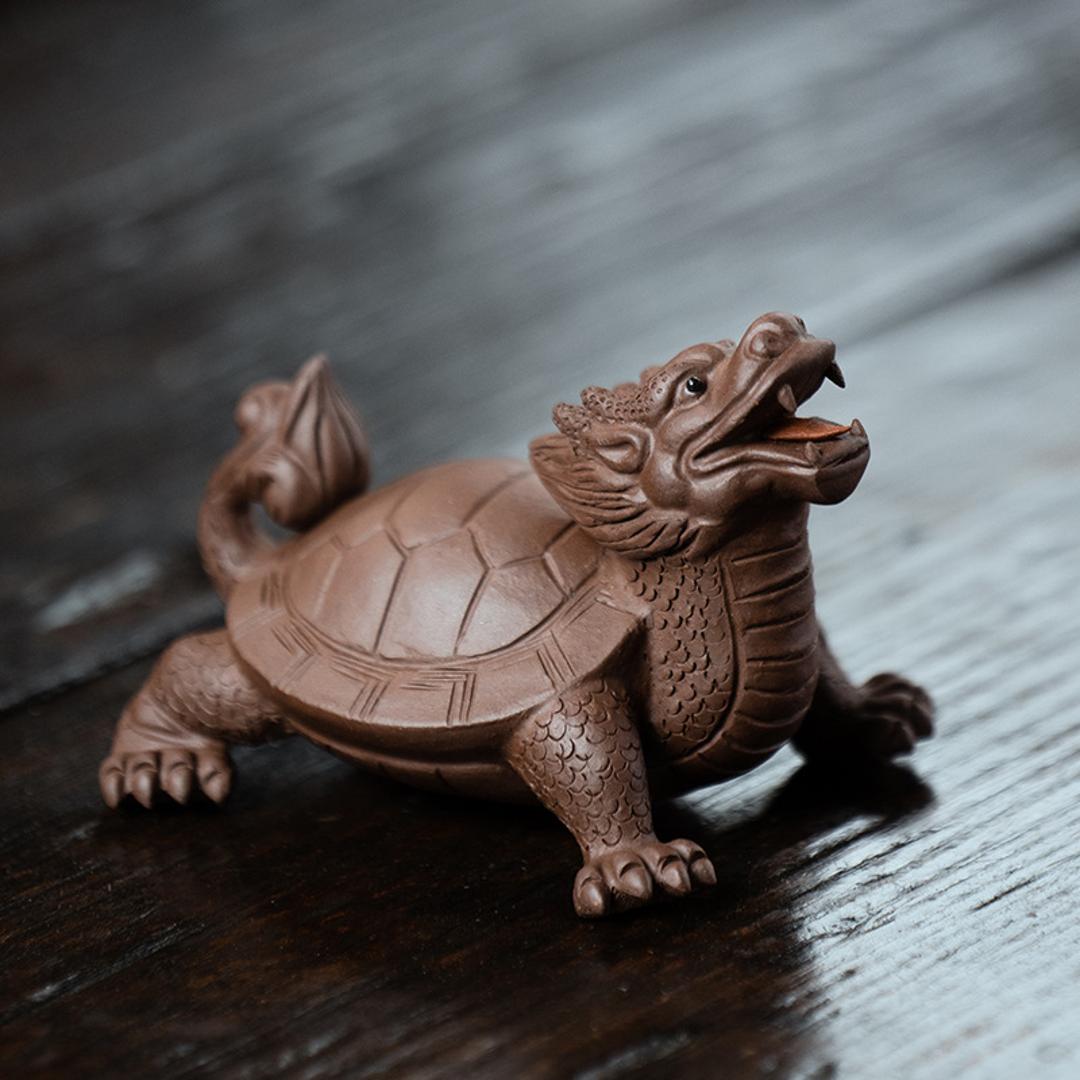 Small Zisha Yixing clay Dragon Turtle tea pet