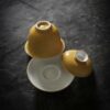 Colored Glaze Ceramic Moon Yellow 140ml Gaiwan (3) Colored Glaze Ceramic Moon Yellow 140ml Gaiwan