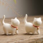 Creative Cute Little Kitty White Porcelain Tea Pet