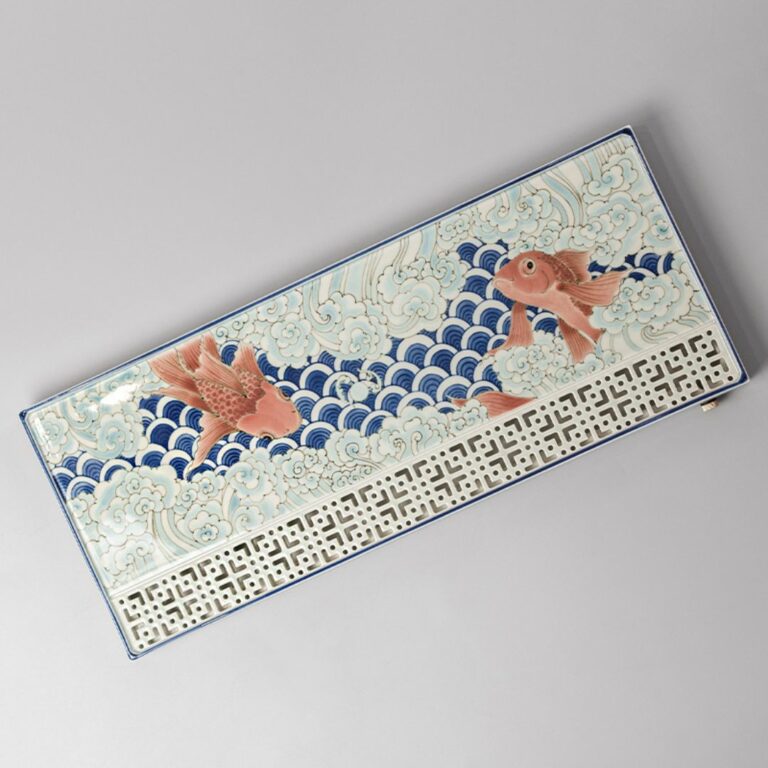 Hand-painted Creative Wucai Ceramics Carp Kung Fu Tea Tray