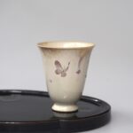 Gradient Glaze Ceramic Hand painted Butterfly Queen Conch Color 65ml Tea Cup
