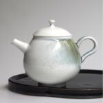 Gradient Glaze Ceramic Milky Moss Green 160ml Little Pear Kung Fu Teapot