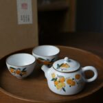 Hand painted Aesthetic Ceramic Loquat Kung Fu Teapot