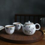 Hand painted Aesthetic Ceramic Wisteria Kung Fu Teapot