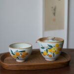 Hand painted Aesthetic Ceramic Loquat Grabpot Gaiwan