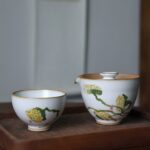 Hand painted Aesthetic Ceramic Lotus Seeds Grabpot Gaiwan