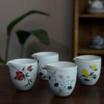 Hand painted Aesthetic Ceramic Pomegranate Fair Cup Gong Dao Bei