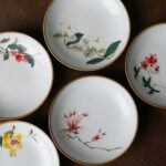 Hand painted Aesthetic Ceramic Pomegranate Kung Fu Tea Boat