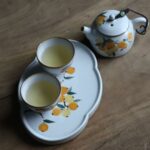 Hand painted Aesthetic Ceramic Osmanthus Kung Fu Tea Boat