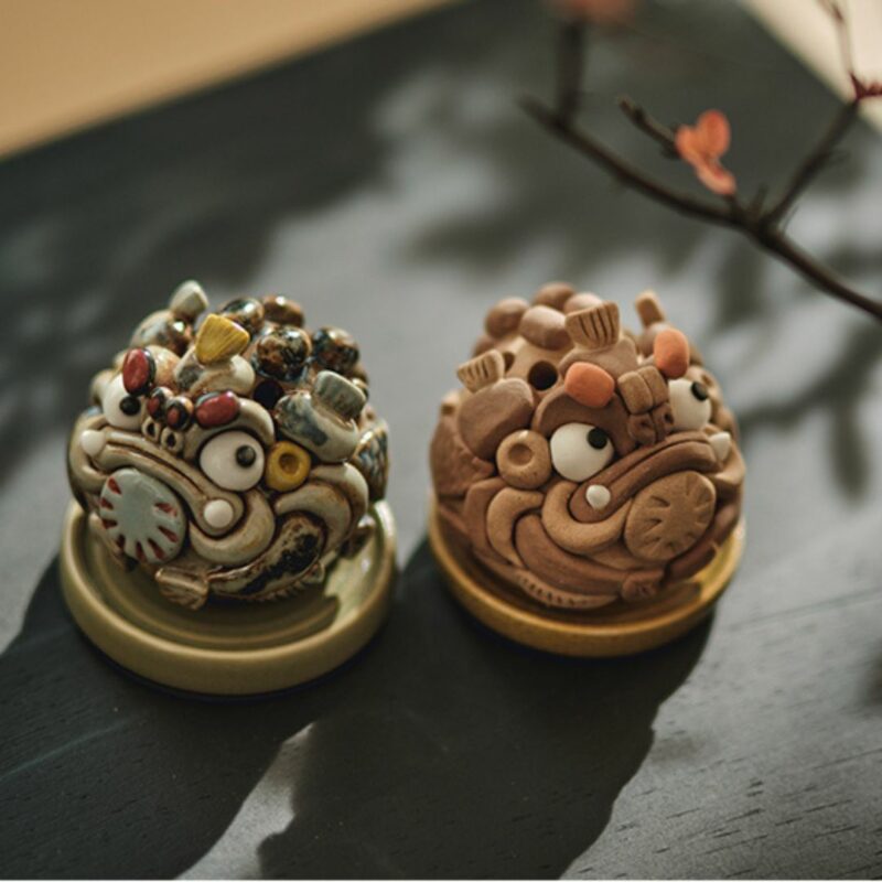 Handmade Creative Ceramic Baby Money Frog Incense Holder Tea Pet