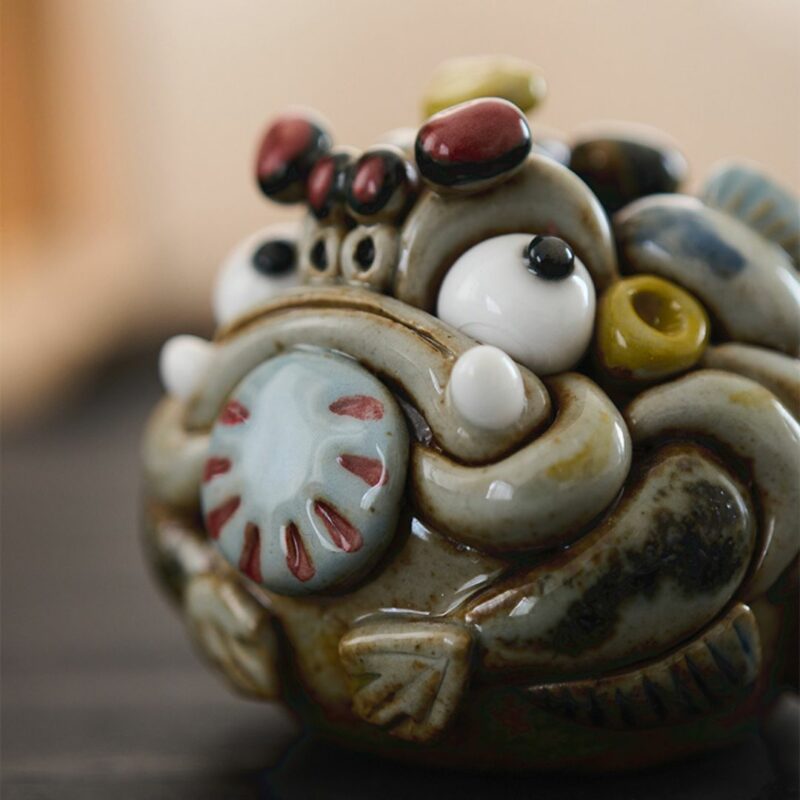 Handmade Creative Ceramic Baby Money Frog Incense Holder Tea Pet