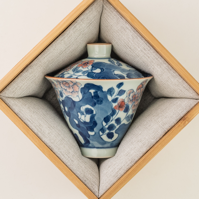 Handmade Hand-painted Ceramic Dance Of The Peacock 100ml Gaiwan (1)