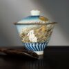 Handmade Hand-painted Ceramic Jade Rabbit’s Gaze 120ml Gaiwan (1)