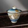Handmade Hand-painted Ceramic Jade Rabbit’s Gaze 120ml Gaiwan (1)