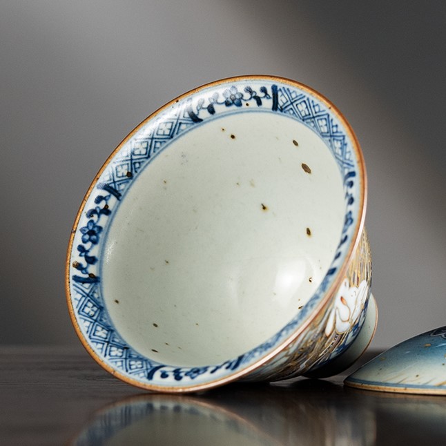 Handmade Hand-painted Ceramic Jade Rabbit’s Gaze 120ml Gaiwan (1)