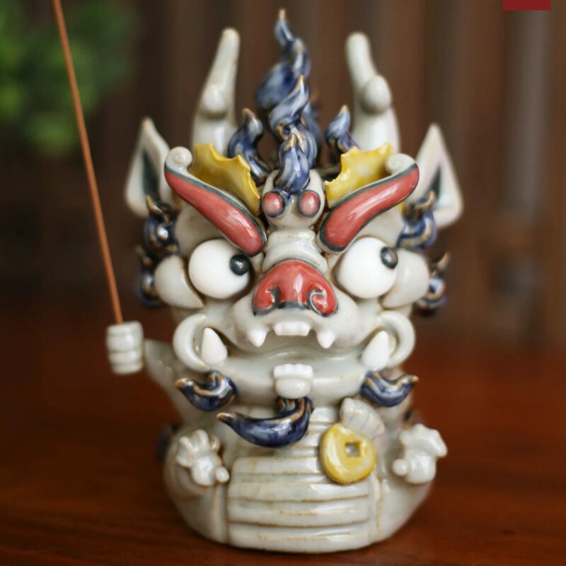 Handmade Creative Ceramic Baby Dragon Incense Holder Tea Pet