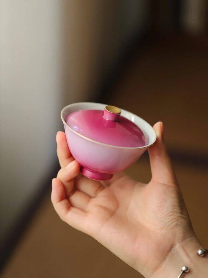 Blushing Girl Gradient Pink Premium Designer 110ml Gaiwan