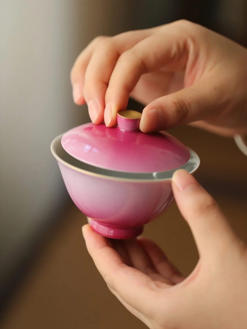 Blushing Girl Gradient Pink Premium Designer 110ml Gaiwan