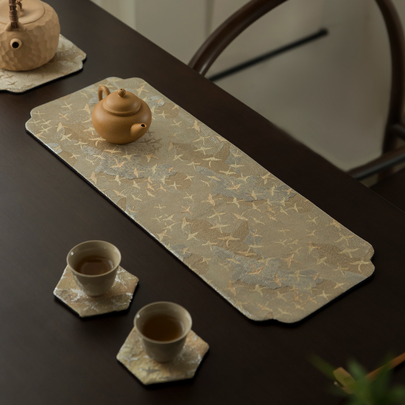 Chinese Style Aesthetic Brocade Crane Tea Mat (10)