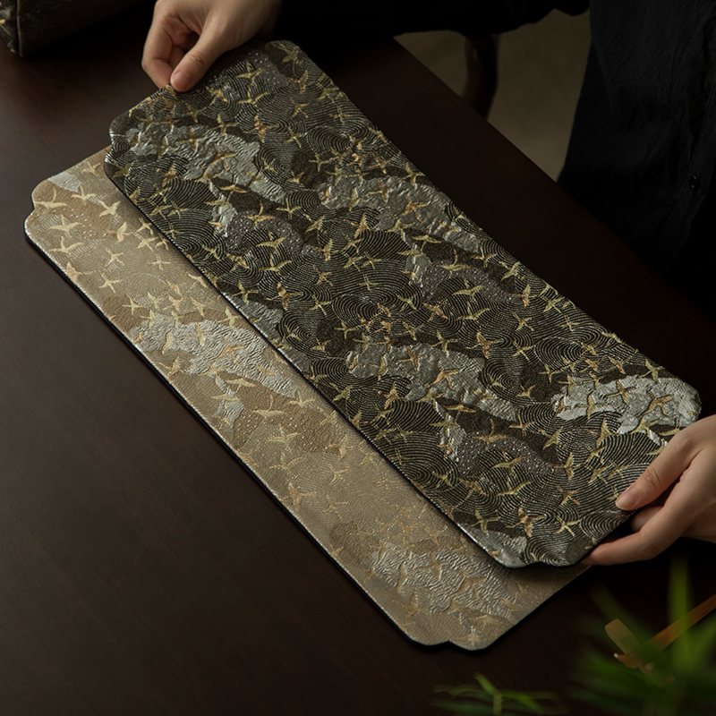 Chinese Style Aesthetic Brocade Crane Tea Mat (10)