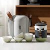 Creative Ceramic Panda Travel Kung Fu Tea Set (3)