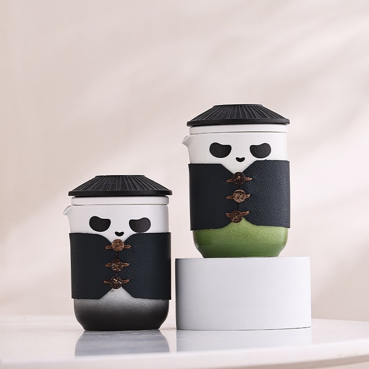 Creative Ceramic Panda Travel Kung Fu Tea Set (3)