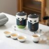 Creative Ceramic Panda Travel Kung Fu Tea Set (3)